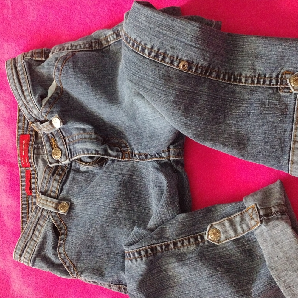 Arizona stretch denim adjustable leg Capri jeans size12 regular all snaps open